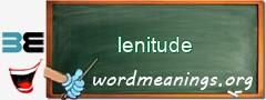 WordMeaning blackboard for lenitude
